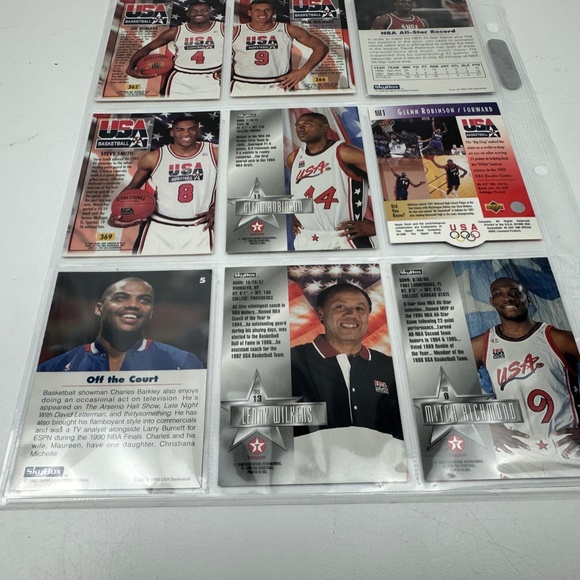 USA Olympics 90's Men's Basketball 18 card lot w/ 96 Silver Foil Olajuwon - Picture 10 of 12